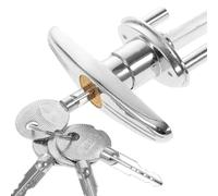 Generic Cerradura de puerta de garaje con mango en T, vaso de pin, plateado, 1 unidad, 4 llaves, accesorios de repuesto universales, bloqueo de puerta de garaje