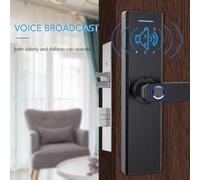 Generic Cerradura de Puerta Digital sin Llave con Control de Aplicación, Reconocimiento de Huellas Dactilares Semiconductor para Desbloqueo Seguro, Ideal para Niñeras e Inquilinos, Color Negro