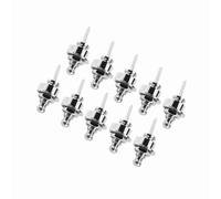 Generic Cerraduras de Correa de Guitarra, Duraderas, Ligeras, de Liberación Rápida para Músicos de Bajos Eléctricos Acústicos, 10 Unids/bolsa, Cierres de Correa de Metal (SILVER)