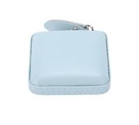 Generic Cinta Métrica Portátil para Medir el Cuerpo, Mini Cinta de Costura de Sastrería, Métrica de Tela de Doble Escala para Artesanos, 1 de Cuero de PU (Cuadrado con dobladillo - Azul)