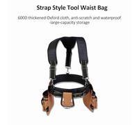 Generic Cinturón de Herramientas, Bolsa de Bolsa de Herramientas de Servicio Pesado Ajustable con Correa de Hombro y Cinturón de Cintura de de de Electricista para Hombres para Carpintero, (Bolsa de