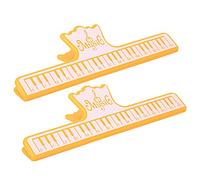 Generic Clamp/Holder de Notas para Libros Musicales, Soporte de Página de Música Ligero y Resistente para Interpretación de Instrumentos, Amarillo/negro, 2 uds. (YELLOW)