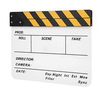 Generic Claqueta de Película Acrílico Clap-stick 30x25CM Imán Incorporado para Editar Juegos de Rol Pizarra Blanca a Rayas Coloridas (Pizarra raya amarilla (PAV1Y))
