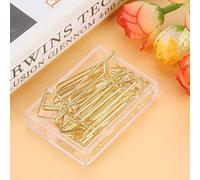Generic Clips de Papel de Metal Galvanizado en Oro, Clips Marcapáginas en Forma de Flecha, 12 Piezas para Uso en el Aula y la Oficina, 5x1,4 Cm
