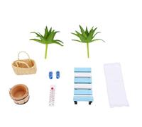Generic Coastal Dollhouse Decor Juego de Muebles de Playa en Miniatura con Sillas de Madera y Zapatillas para Exhibición Costera
