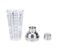 Generic Coctelera Transparente con Tapa a Prueba de Fugas, Coctelera de Vidrio de 14oz, Colador Incorporado, Escala Dual para Fiesta en Casa, Bar