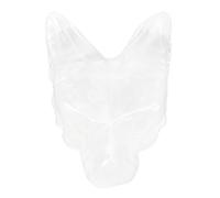 Generic Colgante de Animales Tallados, Colgante de Forma de Cabeza de Lobo Exquisita única para Decoración de Atuendos (Cristal blanco)