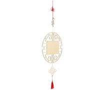 Generic Colgante de Madera Vintage Estilo Chino para Decoración de Pared, Accesorio Artesanal Pintura Diy, Adornos Colgantes para Aula y Pasillos, Manualidad Creativa de 1 Unidad