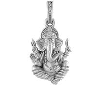 Generic Colgante de plata de ley (92,5% de pureza) Dios Ganesh para hombres y mujeres Medallón de ganapatía de plata pura para una buena salud y riqueza