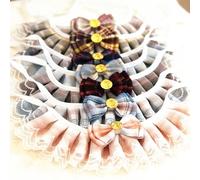 Generic Collar de Babero de Encaje para Mascotas, Pañuelo para Mascotas a Cuadros JK Lindo y Moderno con Diseño de Encaje, para Perros, Gatos, Bufandas para, Accesorios para Uso (M)