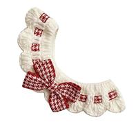 Generic Collar de Lana Tejido para Mascotas, Bonito Babero con Decoración de Lazo para Fotografía de Perros y Gatos, Material Suave para un Uso Cómodo (XS (15-20cm))
