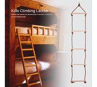 Generic Columpio de Escalera de Cuerda para Escalar para Niños, Equipo de Ejercicio Seguro para Jugar en el Jardín, Juego de Columpio de Escalada de Madera para Niños para Mejorar la Salud Física