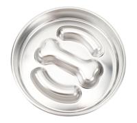 Generic Comedero Lento para Perros, Cuenco de Acero Inoxidable, 2 Tazas para Mascotas Pequeñas, Medianas y Grandes, Cuenco de Comida Saludable Mejorado Antideslizante (patrón óseo
