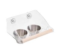 Generic Comedero para Pájaros Comedero de Alimentos para Jaulas Bandeja Dispensadora Taza para de Loros Accesorio para Alimento Fabricado en Acrí, L 2 Cups
