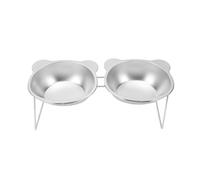 Generic Comederos Elevados para Gatos Comederos Dobles Diseño Ergonómico Inclinado para Comer Cómodo Acero Inoxidable 304 2 Unidades