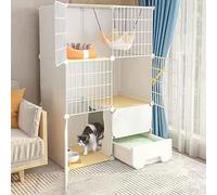 Generic Con caja de arena, corralito interior para gatos, jaula desmontable de alambre de metal para gatitos, conejillos de indias, conejitos y mascotas de chinchilla, 1-2 gatos, C-75 x 49 x 111 cm (B