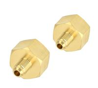 Generic Conector Convertidor de Refrigerante de Latón Duradero - Amplia Compatibilidad - Adaptador 2PCS W21 a 1/4 SAE para R404a R422a R507 - Mantenimiento del de Refrigeración