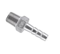 Generic Conector de de Manguera de Acero Inoxidable Accesorio de Púas Rosca Macho BSP 1/8 1/4 3/8 /2 3/4 Pulgadas con Material 304 SS para Plomería de Tuberías de Agua, Comb (/8''*6mm)