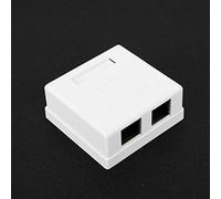 Generic Conector de Escritorio de Montaje en Caja de Conexiones de Doble Puerto RJ45 para Cableado Cat 6 Estable, Terminal IDC Seguro y Diseño de Esquina Flexible, Ideal para Oficina y Expansión