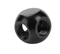 Generic Conector de Montaje de Refrigeración por Agua de Latón de 3 Vías Adaptador Esférico Exquisito Duradero para Aplicación de Refrigeración por Agua de PC Negro G1/4 Roscado 24 Mm para (BLACK)