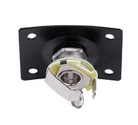 Generic Conector de Placa de Salida de Guitarra para Guitarra Eléctrica con Acabado Plateado/negro, Diseño Rectangular Duradero de (BLACK)