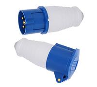 Generic Conector de Seguridad Impermeable del Enchufe de Alimentación Industrial Monofásico de 3 Orificios para Distribución de Energía 2 Piezas
