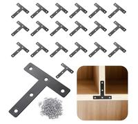 Generic Conectores de esquina de junta para silla, armario, muebles, mesa, soportes de ángulo de estante en forma de T de 3.1 x 3.1 pulgadas con tornillos, placas de reparación de metal resistentes