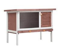 Generic Conejera de Madera para Exteriores de 1 Capa, Casa para Animales Pequeños, Jaula para Mascotas, Conejera para Mascotas/y Corral para Conejos y Cobayas (Marrón)