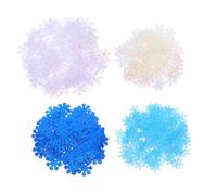 Generic Confeti Navideño de Copos de Nieve 700 Piezas, Confeti Creativo para Fiestas y Bodas, Mezcla de Copos Blancos y Azules de 2 a 3 Cm para Decoración de Mesa Invierno