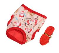 Generic Conjunto de Arnés de Chaleco de Conejo, Correa con Patrón de Papá Noel Adorable de Primera Calidad para Fiesta de Mascotas Pequeñas (M)