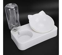Generic Conjunto de Dispensador de Alimentos y Agua de Gato, Cuenco de Agua de Gato Dispensador de para Perros con Botella Automática de de Mascota Alimentador Doble Alimentador de Bebida para (L)