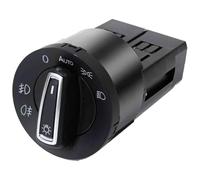 Generic Conjunto de interruptor de faros delanteros con sensor automático, repuesto OE para Santana y Magotan, borde cromado, compatibilidad Plug and Play