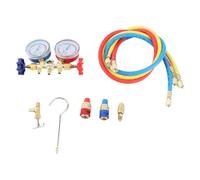 Generic Conjunto de Manómetro Refrigerante, Tubo de Resina de Nylon Adhesivo Flexible, Dial de 7 Cm, Manómetro de Aire Acondicionado Resistente a la Corrosión para la Adición de Flúor