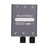 Generic Conmutador de Mezcla de Sonido de 2 Canales con Excelente Supresión de Ruido de Bucle de Tierra, para una Salida de Sonido Limpia, Ideal para Proyectores, Altavoces, Aleación de Aluminio Gris