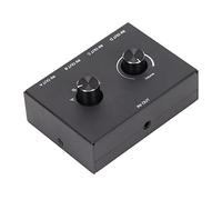 Generic Conmutador Pasivo Estéreo de 4 Puertos de 3,5 Mm Diseño Compacto para Auriculares y Altavoces Aleación de Aluminio 3,1x2,2x0,8 Pulgadas