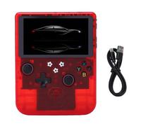 Generic Consola de Juegos Portátil Retro, Pantalla HD de 6 Pulgadas con Batería de 6000 MAh, Memoria de 128 GB, Joysticks RGB Duales para Juegos clásicos. (Rojo Transparente)