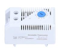 Generic Controlador de Termostato Bimetálico Mecánico para Calentador Eléctrico o Ventilador de Refrigeración, Ajustable de 0 a 60 °C, Normalmente Abierto para Grandes Fábricas, Gris Claro