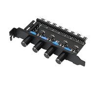 Generic Controlador de Ventilador de PC de Metal de Plástico de Primera Calidad Divisor de Ventilador de 4 Pines 8 Canales 72 W Perilla Ajustable Controlador de Velocidad del de Refrigeración para