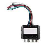 Generic Convertidor de Audio de Alto a bajo de 4 Canales Convertidor Estéreo Alto y bajo Portátil para Amplificador de CD, Radio y DVD, Plástico Negro Nuevo, Conecte el Host Original del Automóvil