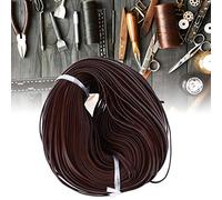 Generic Cordón de Cuero de 100m, Tira Plana Resistente y Versátil para Manualidades, Diseño de Joyas, Cinturones, Pulseras, Regalos de Compromiso (Café Oscuro 3mm*1mm100 Metros)