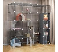 Generic Corral de juegos para gatos de alta calidad, recinto de metal para mascotas pequeñas, conejos, erizos y cobayas (183 x 75 x 183 cm)