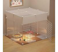Generic Corralito grande para gatos de interior, jaulas de metal desmontables para gatos y perros pequeños, fácil de limpiar (75 x 75 x 65 cm)
