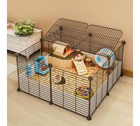 Generic Corralito para animales pequeños, corralito para mascotas con deflector alto, jaula para cobayas, corral de juego para cachorros, corral de conejo, valla de alambre de metal portátil para