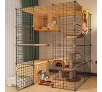 Generic Corralito para gatos de interior con puerta, jaula versátil para gatitos, cobayas, conejos y chinchillas, ideal para 1-4 gatos (111 x 95 x 145 cm)