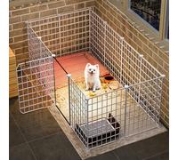 Generic Corralito para mascotas de alta calidad, versátil para interiores y exteriores, para perros y gatos para cachorros, gatitos, cobayas y conejitos (12 unidades, con puerta, 75 x 147 x 47 cm)