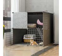 Generic Corralito portátil de metal para gatos, recinto extra grande para gatos pequeños y medianos (75 x 75 x 73 cm)