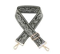 Generic Correa Cruzada de un Solo Hombro de 5 cm de Ancho, Correa Ajustable con patrón Jacquard, Correa for Bolso, Correa for Bolso a Rayas Todo en uno(KJ172-A14,Light Gold)