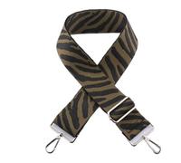 Generic Correa de Hombro Ajustable de Lona con Rayas de Cebra de 5 cm de Ancho for Bolsos Cruzados - Cinturón Bandolera antiestrés(KJ159-A8,Bright Silver Button)