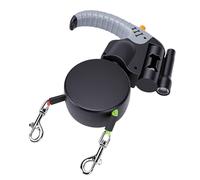 Generic Correa Doble para Que No Se Enreda de 360° con Luz LED y Soporte para Bolsa de Basura, Paseos Nocturnos para Perros Activos (3 Metros/9,8 pies)