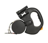 Generic Correa Doble Retráctil para con Luz LED, Antideslizante y Freno de un para Pasear a 2 Perros, Cuerda de Nailon Extensible de 9.84 Pies para Mascotas Medianas (Versión de batería Negra)